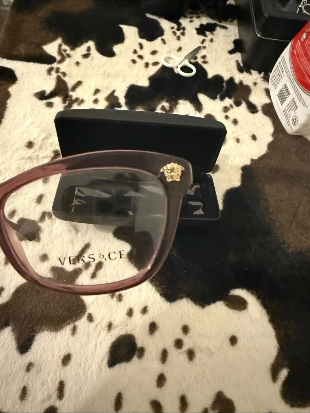 Versace women’s  lavender Eyeglass Case with lavender Frame Glasses